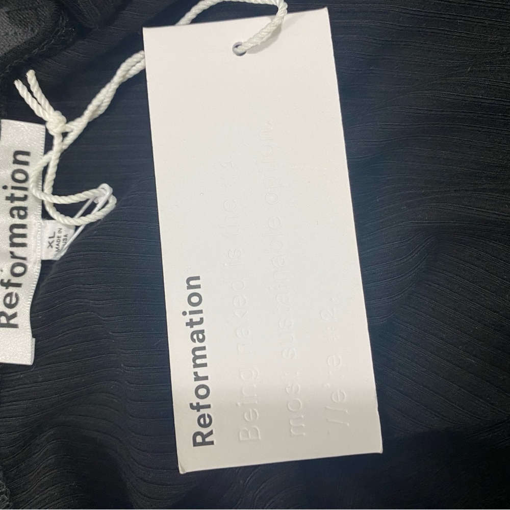 NWT Reformation Cassi Knit Black Midi Dress, Tencel/Spandex, Size XL - Picture 3 of 6